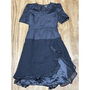 Carolina Herrera Black Silk Midi Cocktail Dress women 6 @F1